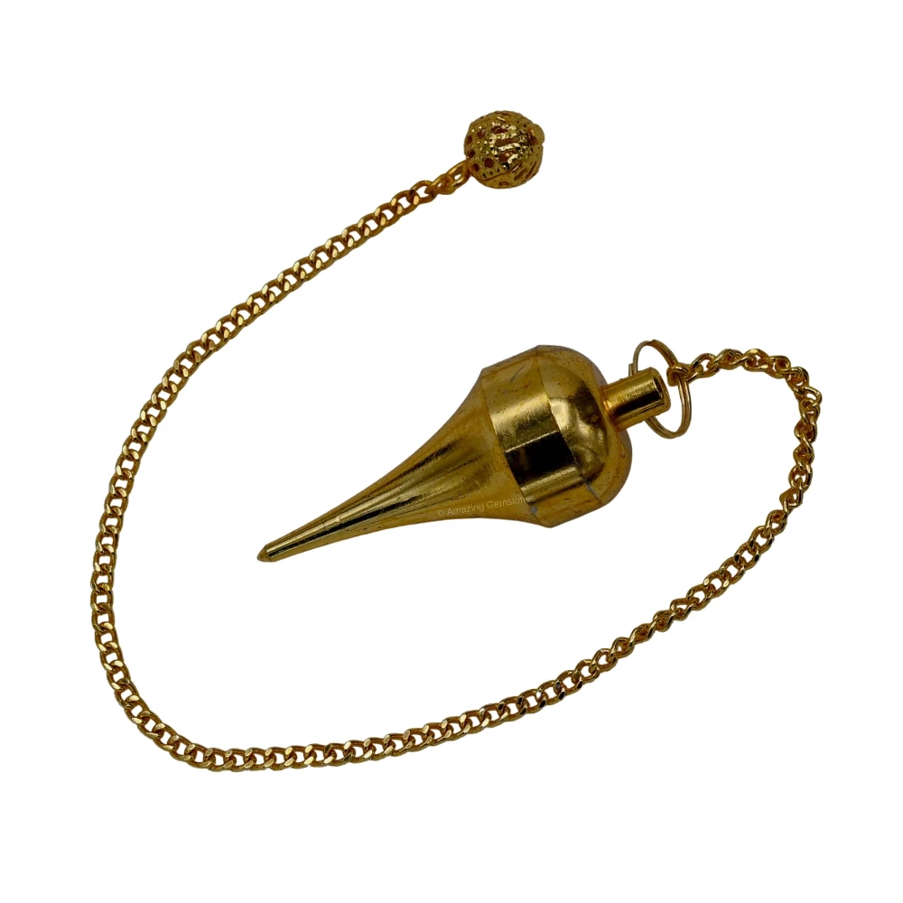 Copper Metal Pendulum - Gold Long Point Dome (MP39)