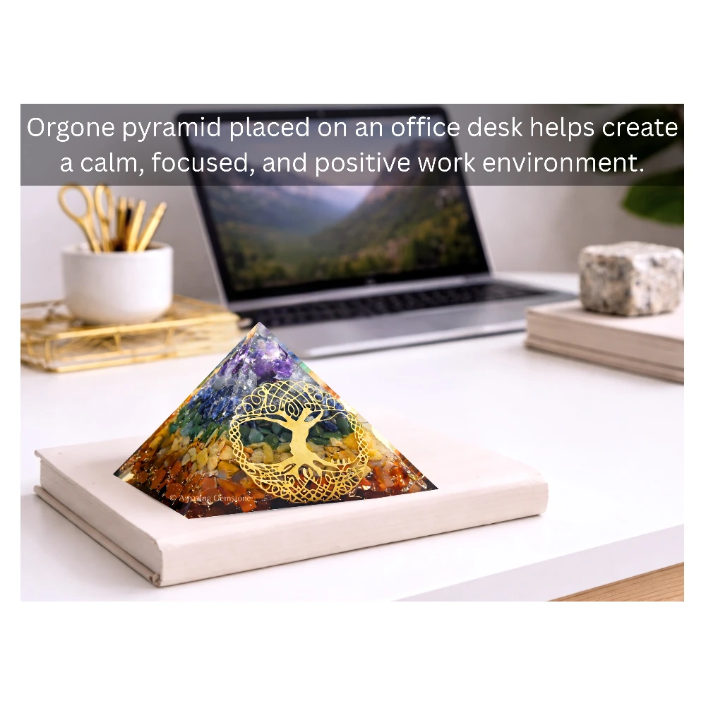 Natural Chakra Orgone Pyramid - Big Tree of Life