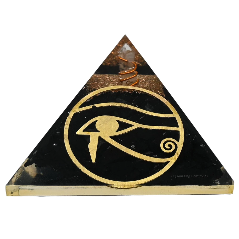 Shungite Orgone Pyramid - Eye of Horus
