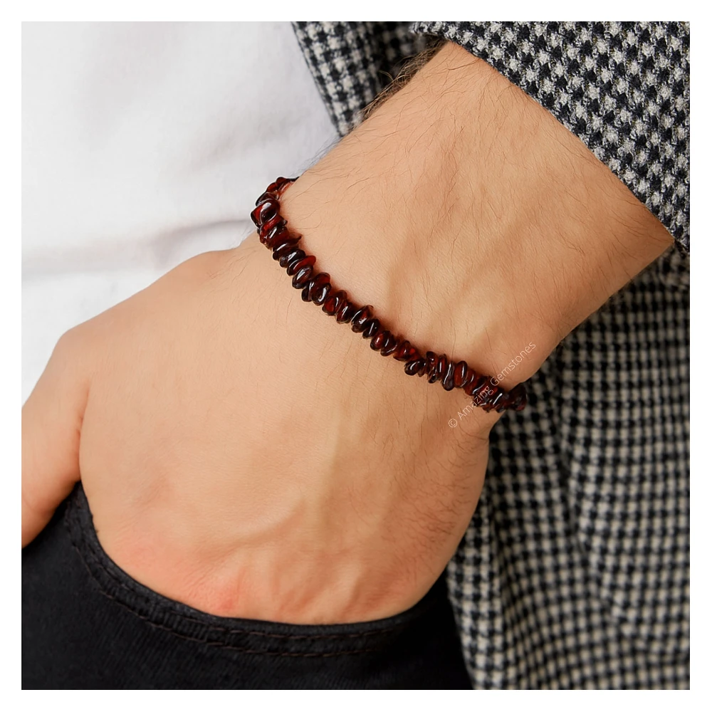 Garnet Chips Bracelet