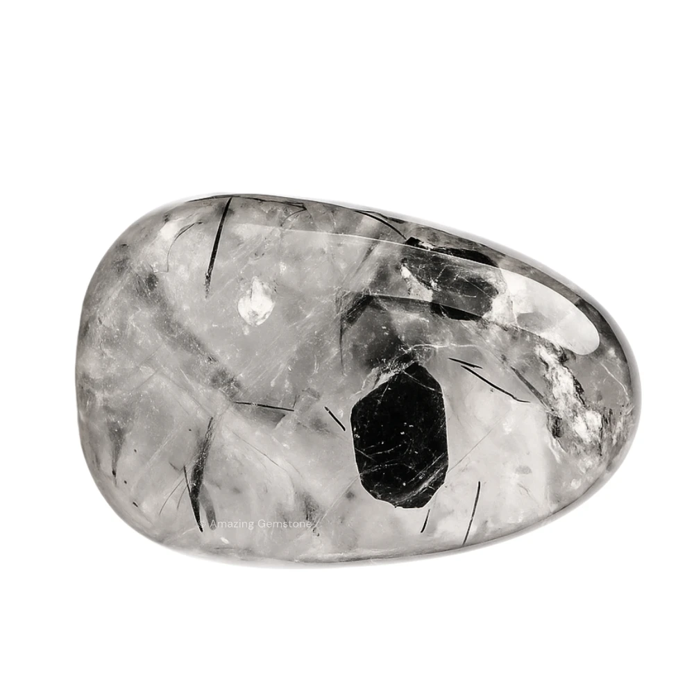 Tumbled Black Rutilated Quartz Crystals Stones (1 oz)