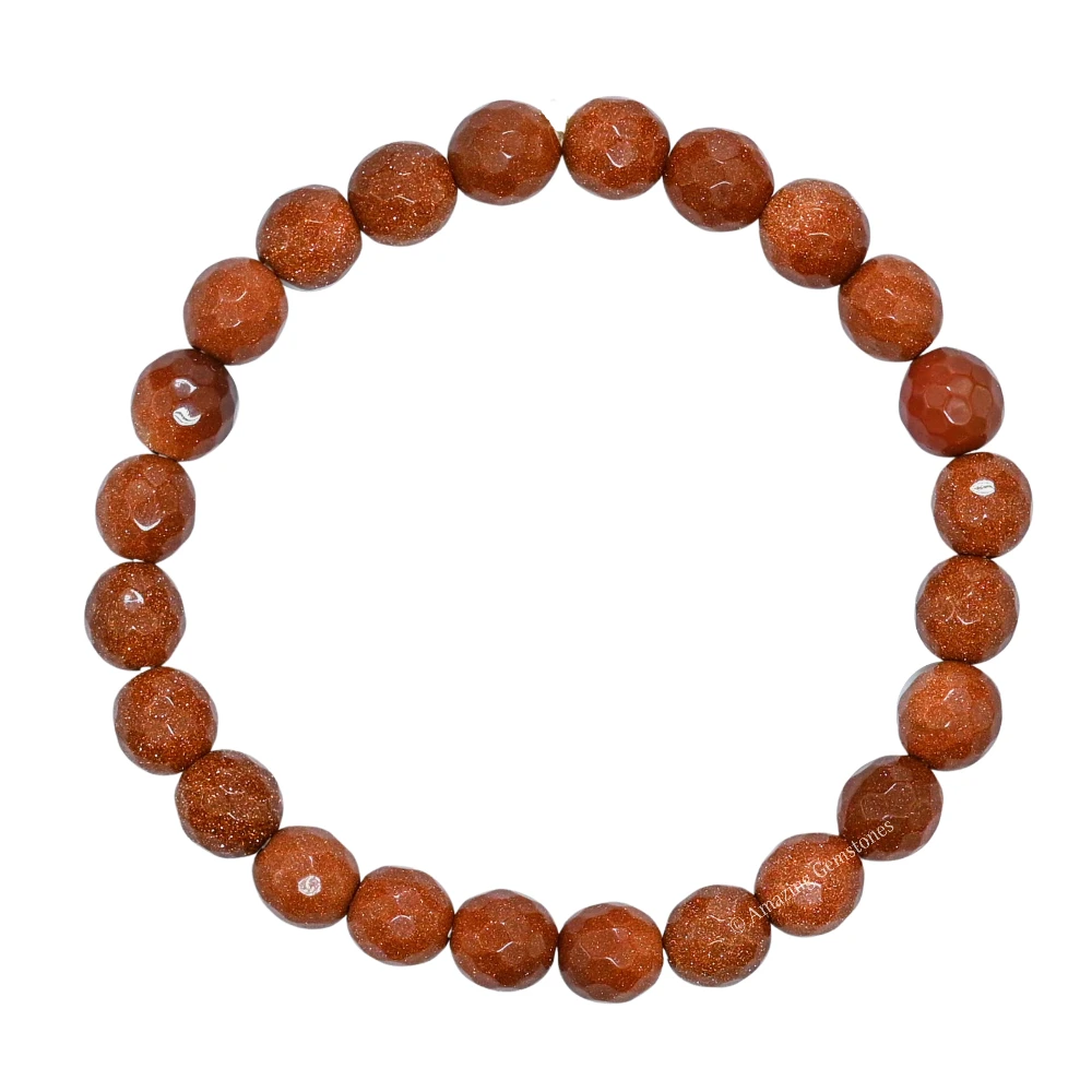 Red Goldstone Bracelet (Faceted) (Stretchable)