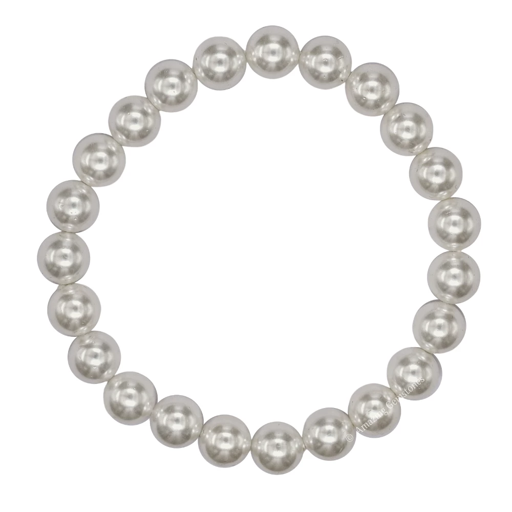 White Pearl Bracelet (Strechable)