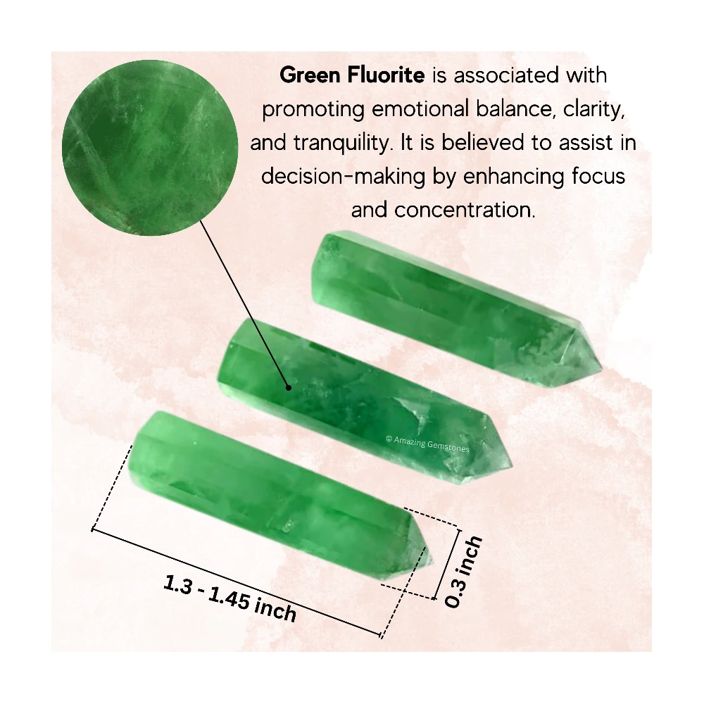 Green Fluorite Pencil Points (Set of 10)