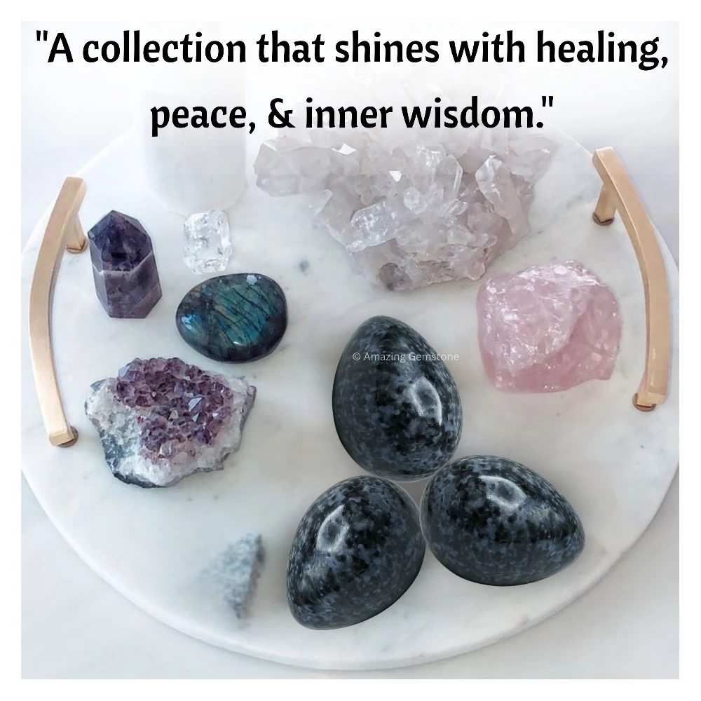 Indigo Gabbro Crystal Egg Stone