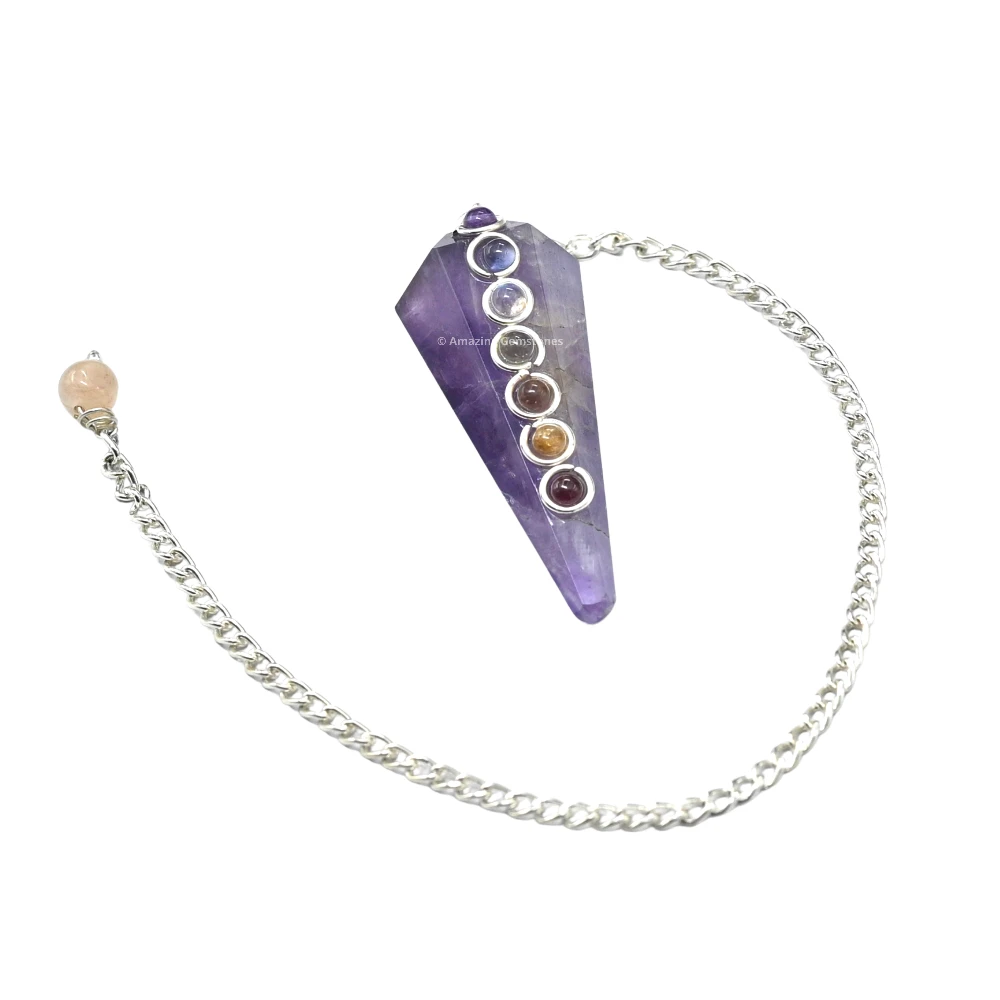 Amethyst Chakra Crystal Pendulum
