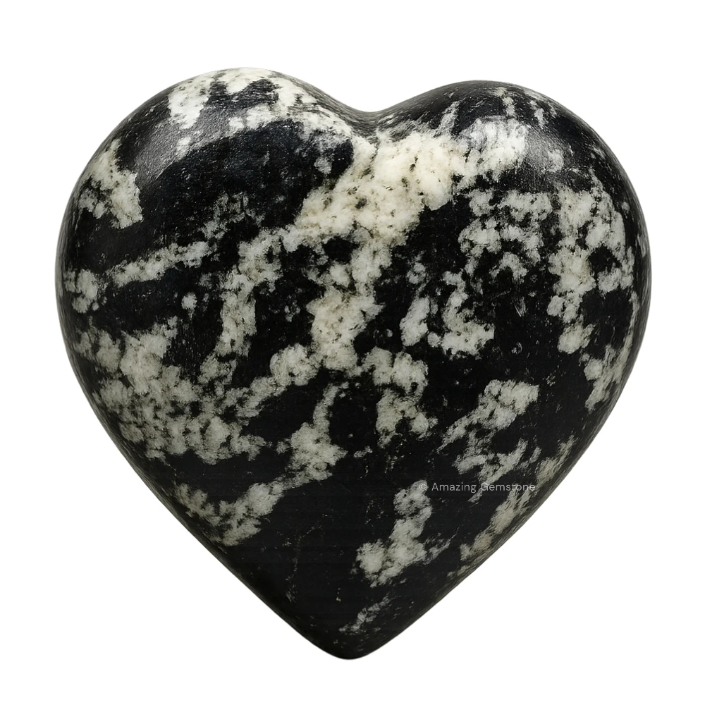 Black and White Tourmaline Heart