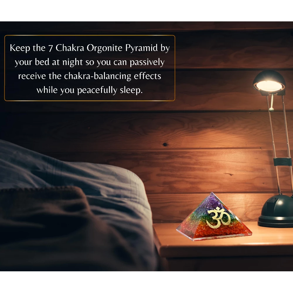 Chakra Onyx Orgone Pyramid - Big OM