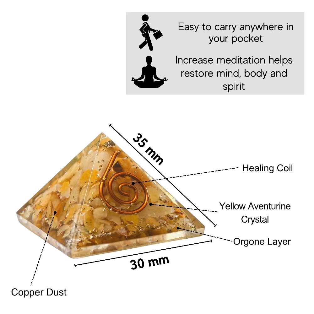 Yellow Aventurine Orgone Pyramid - Mini