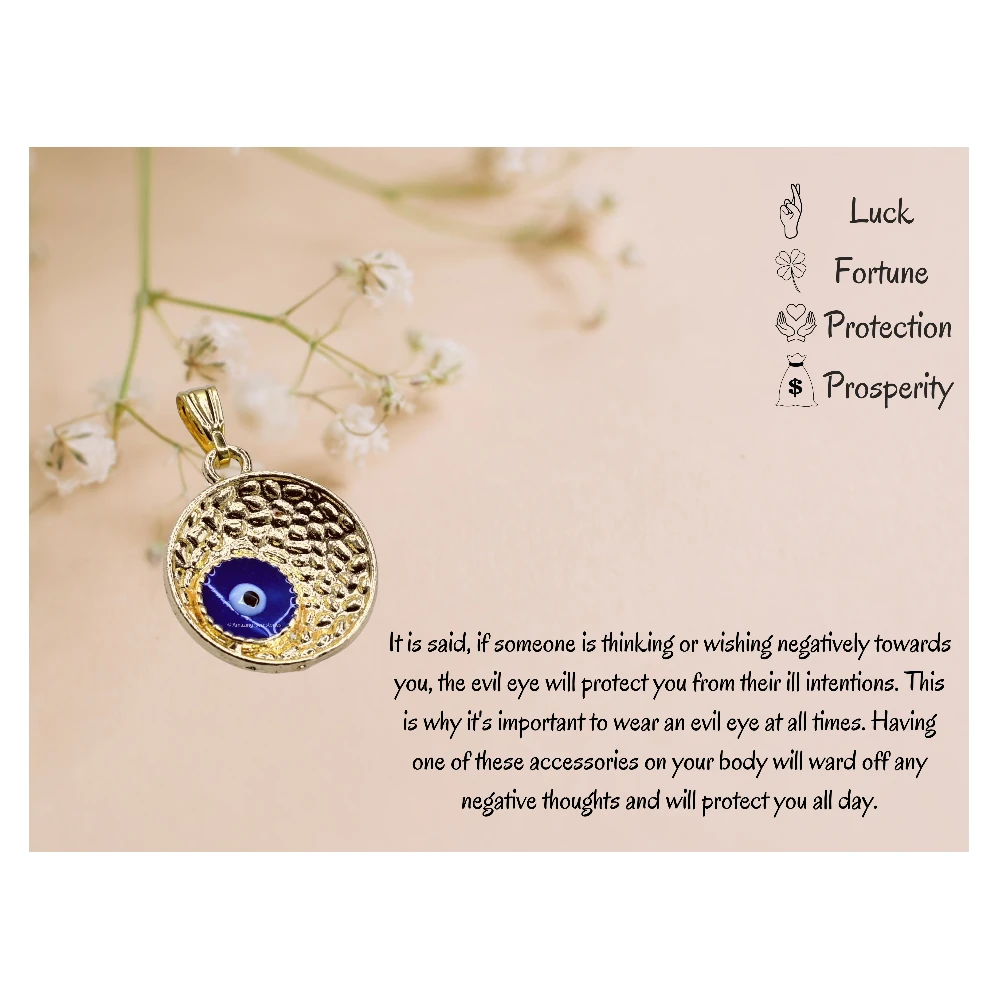 Blue Minimal Evil Eye Pendant
