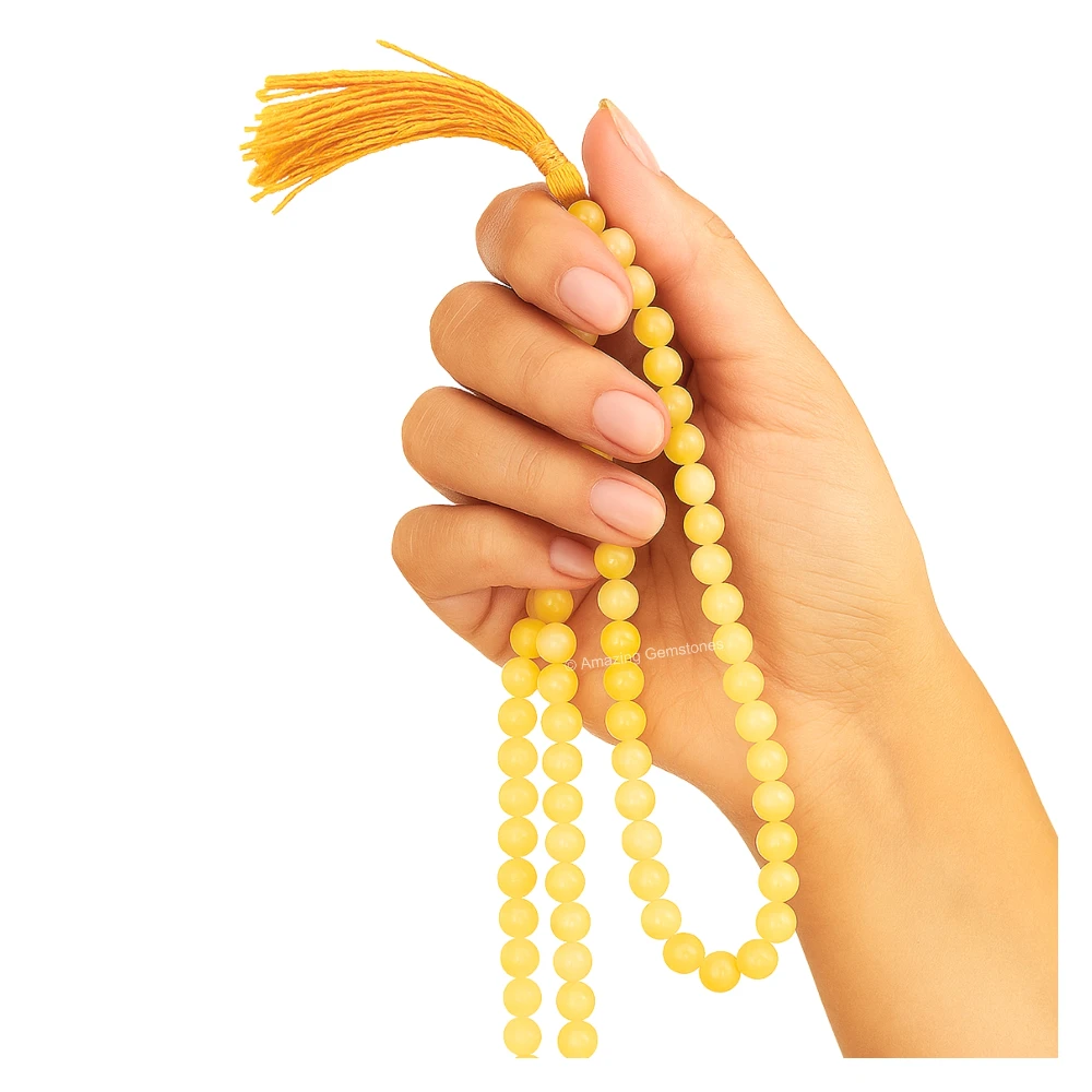 Yellow Calcite Mala (Without Knot)