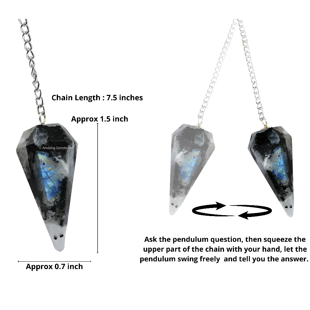 Rainbow Moonstone Pendulum