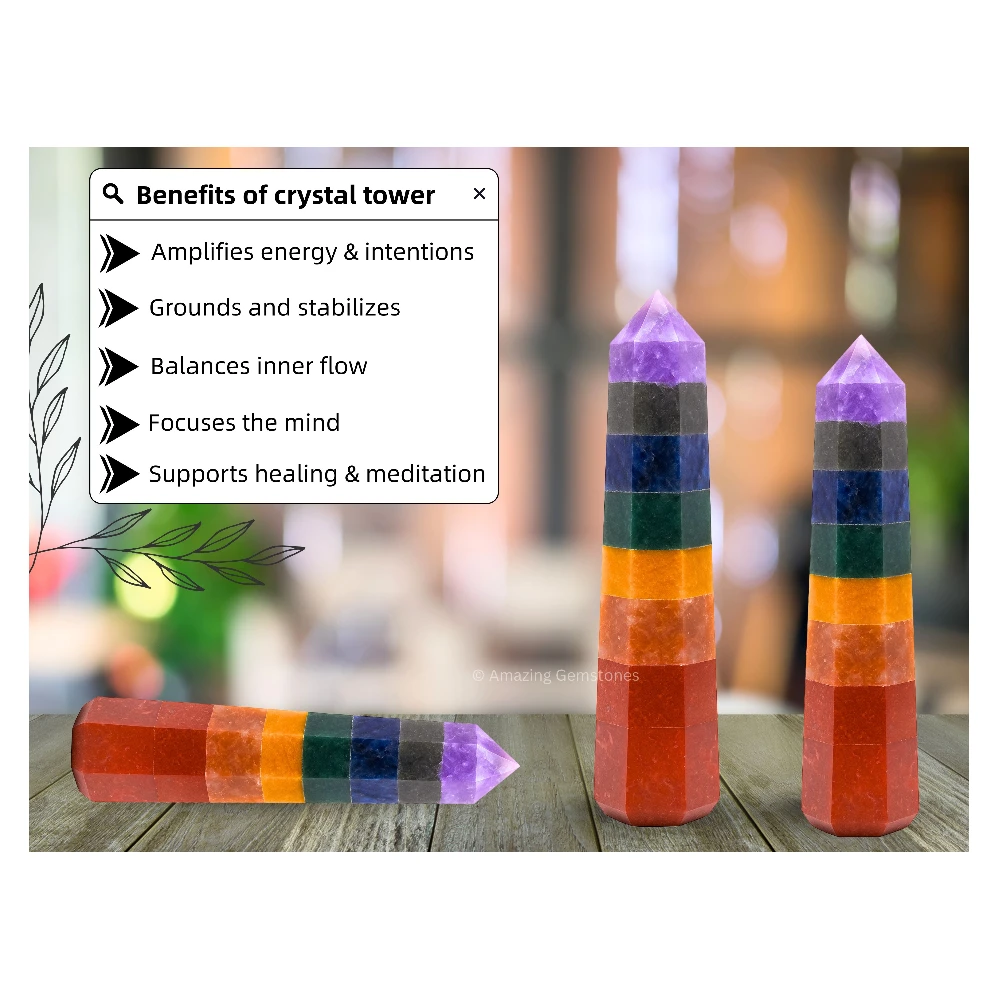 7 Chakra Tower (3" to 4" inch)