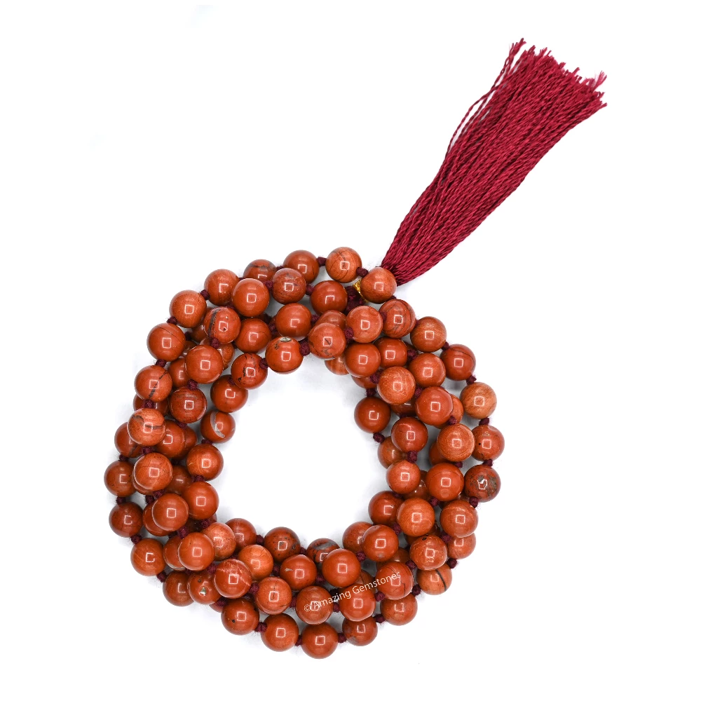 Red Jasper Mala (Hand Knotted)