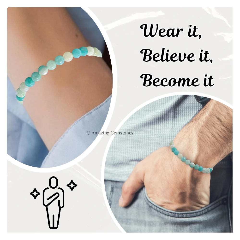 Amazonite Healing Crystal Bracelets - 6mm Beads