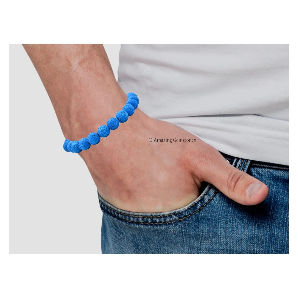 Blue Lava Stone Bracelet (Adjustable)