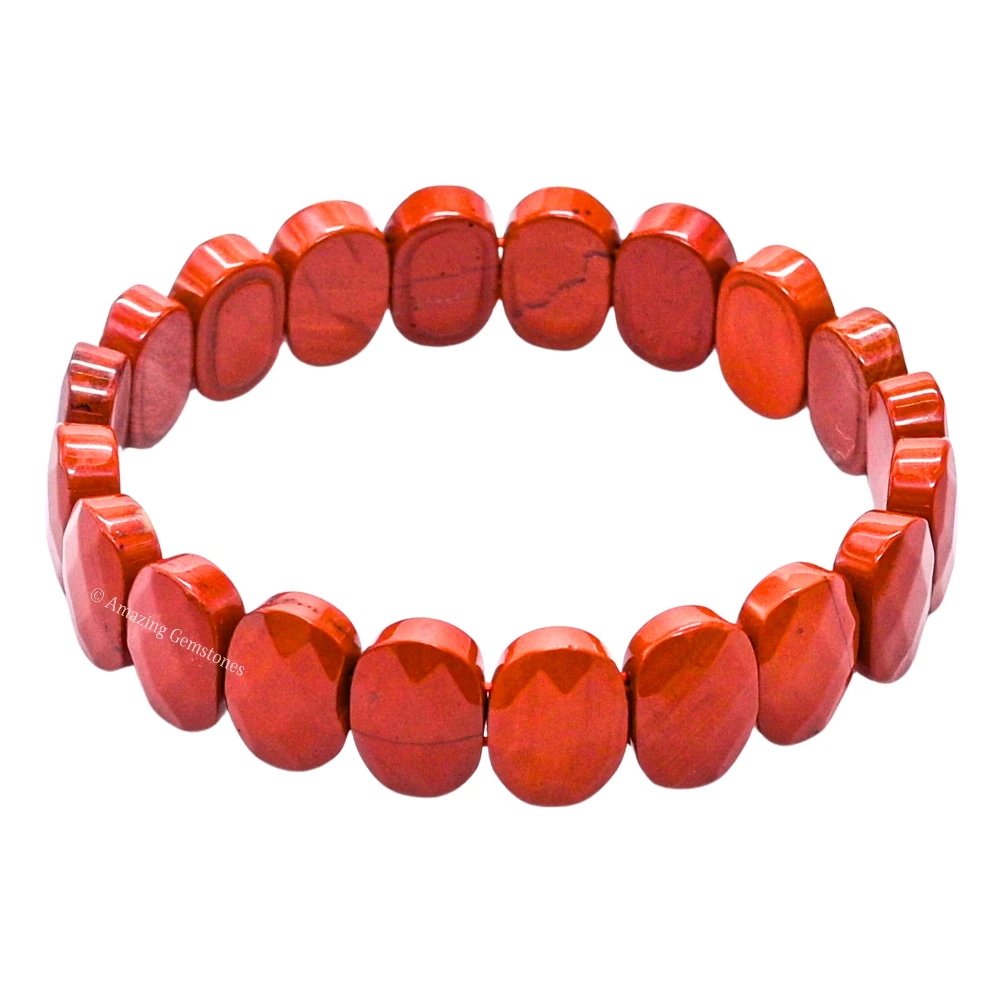 Red Jasper Faceted Bracelet - Oval Stone