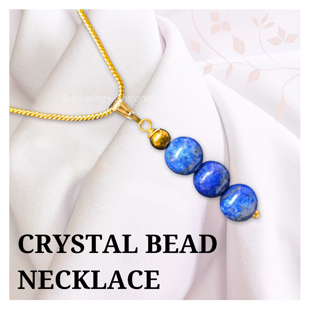 Lapis Lazuli Bead Pendant (Gold)