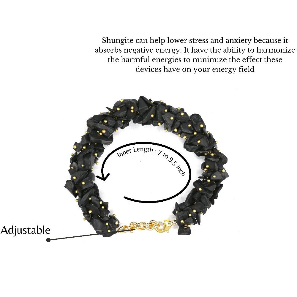 Shungite Chip Bracelet (Fuse, Adjustable)