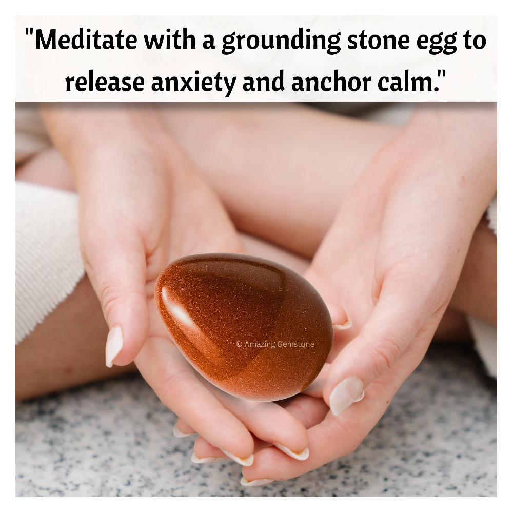 Red Goldstone Crystal Egg Stone