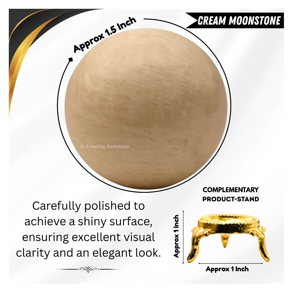 Cream Moonstone Sphere (1.5 Inch)