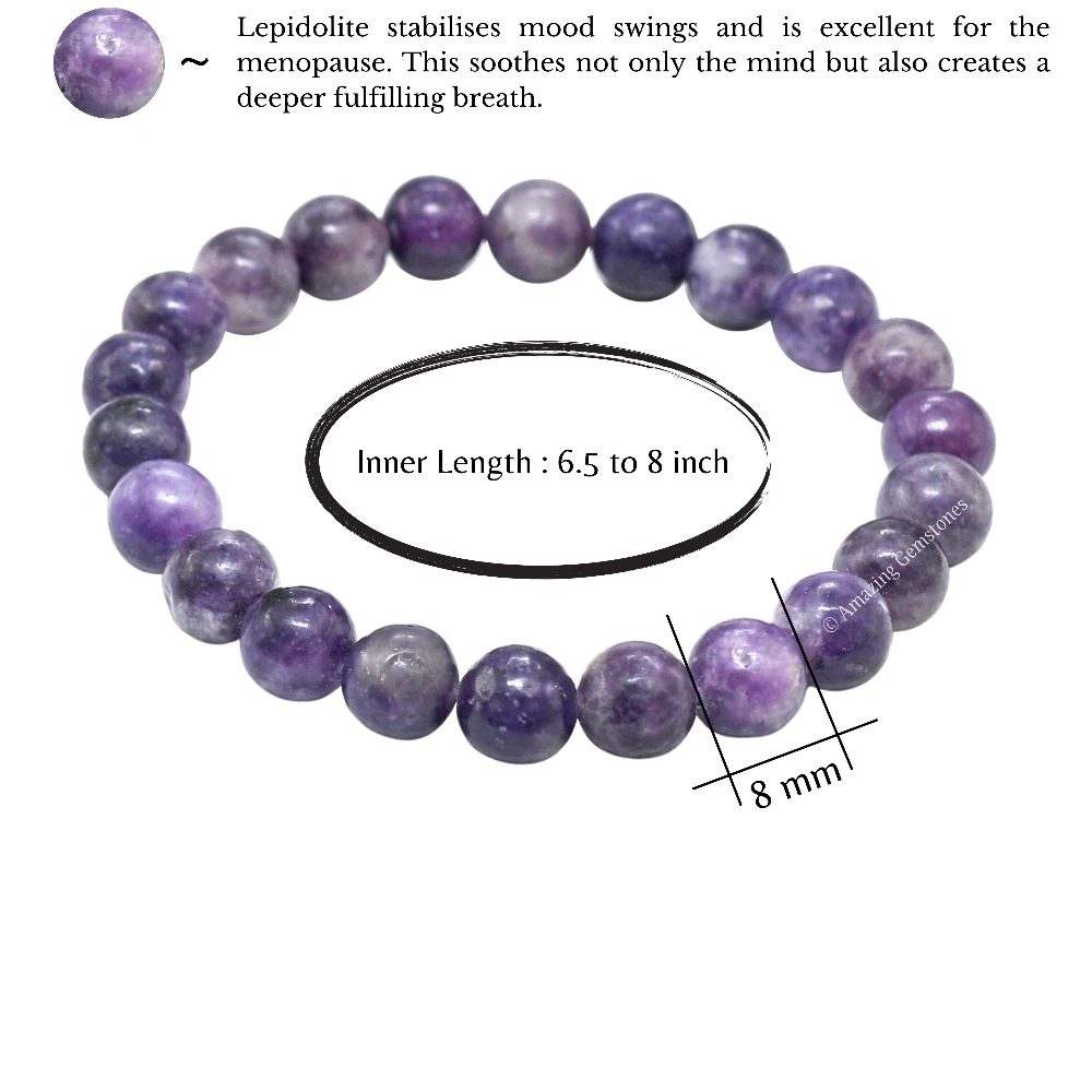 Lepidolite Bracelet (Strechable)