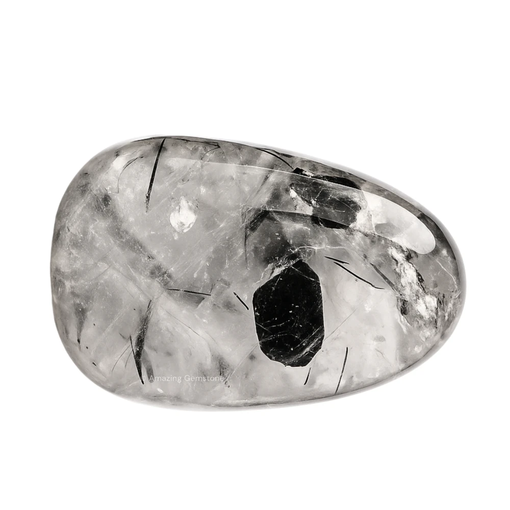 Tumbled Black Rutilated Quartz Crystals Stones