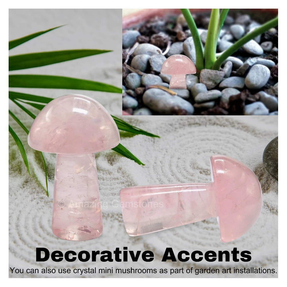 Rose Quartz Crystal Mushroom