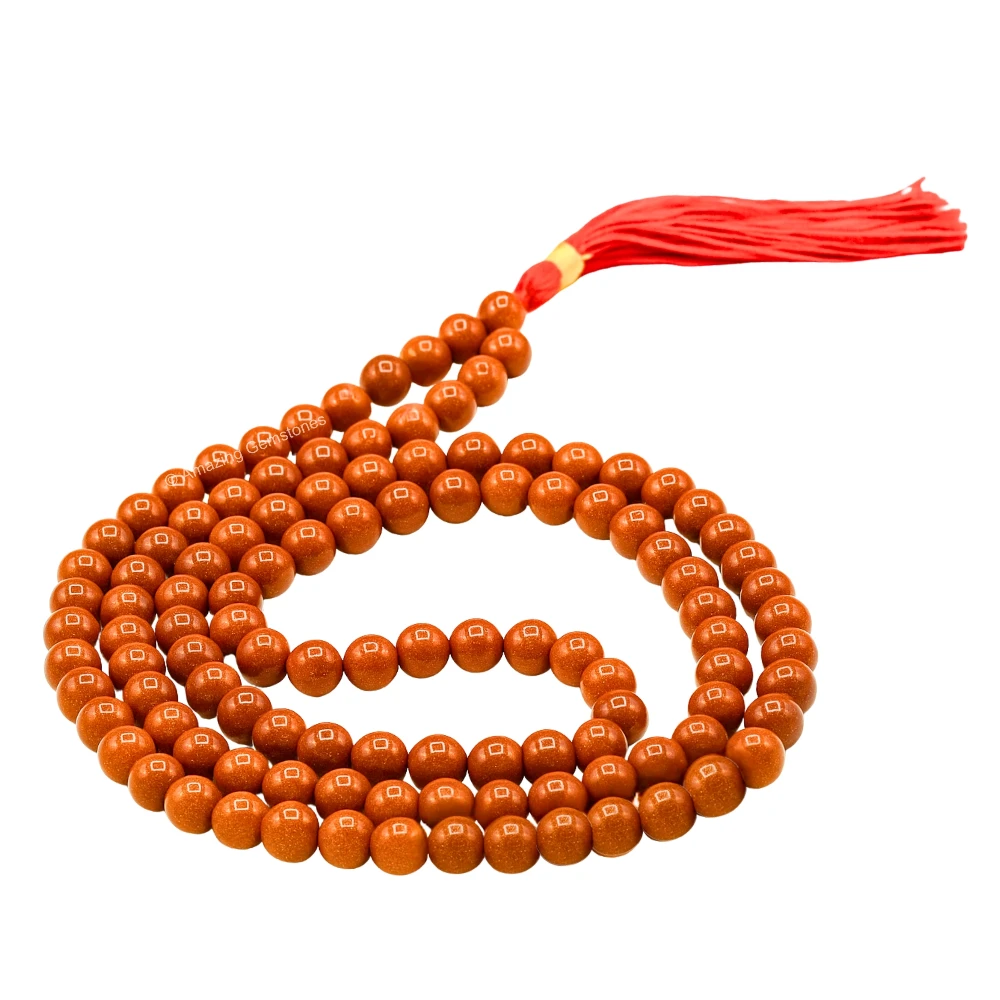 Red Goldstone Mala (Without Knot)