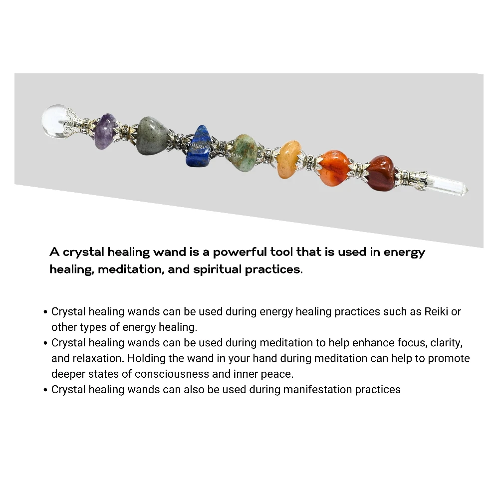 Chakra Tumbled Healing Crystal Wand