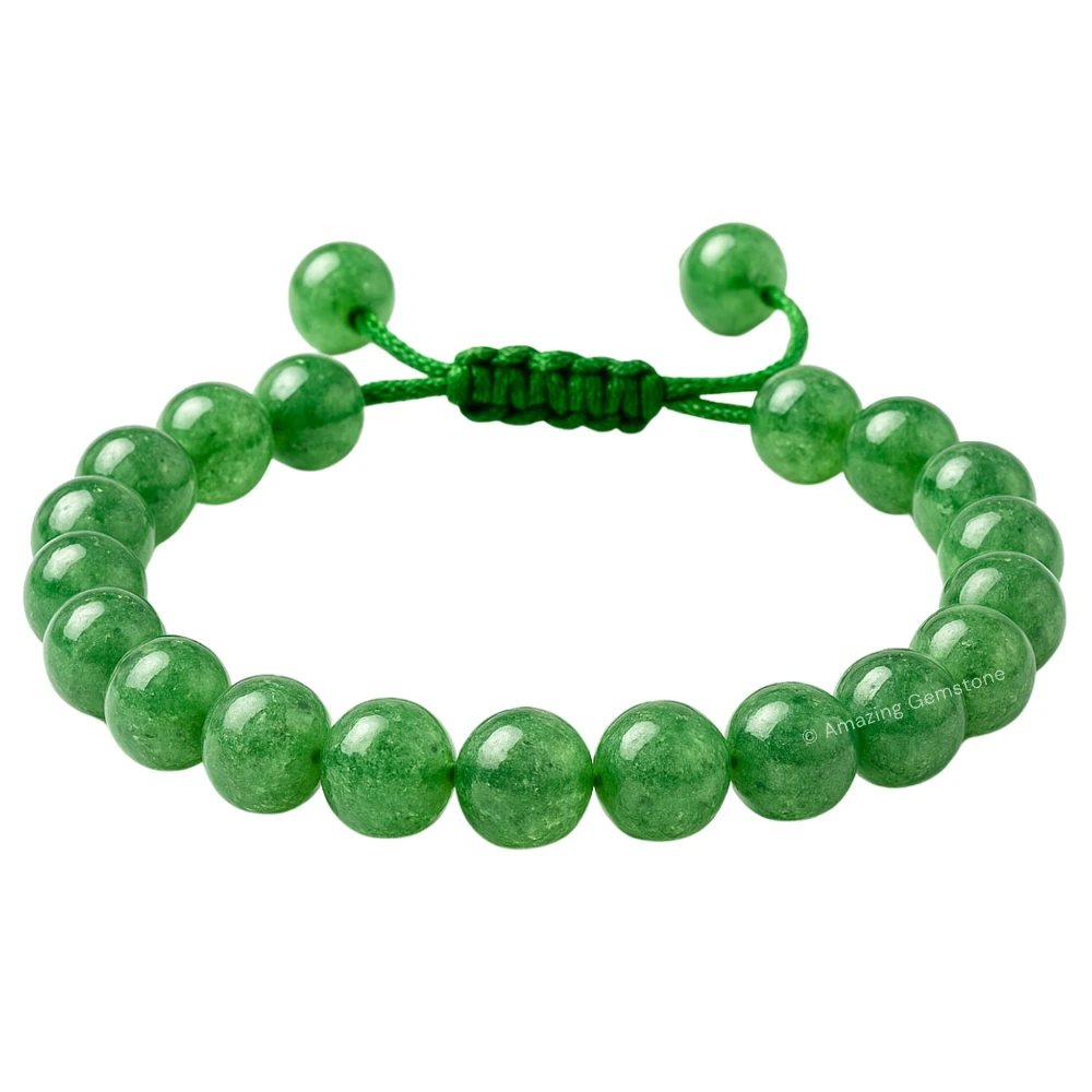 Green Strawberry Quartz Bracelet (Adjustable)