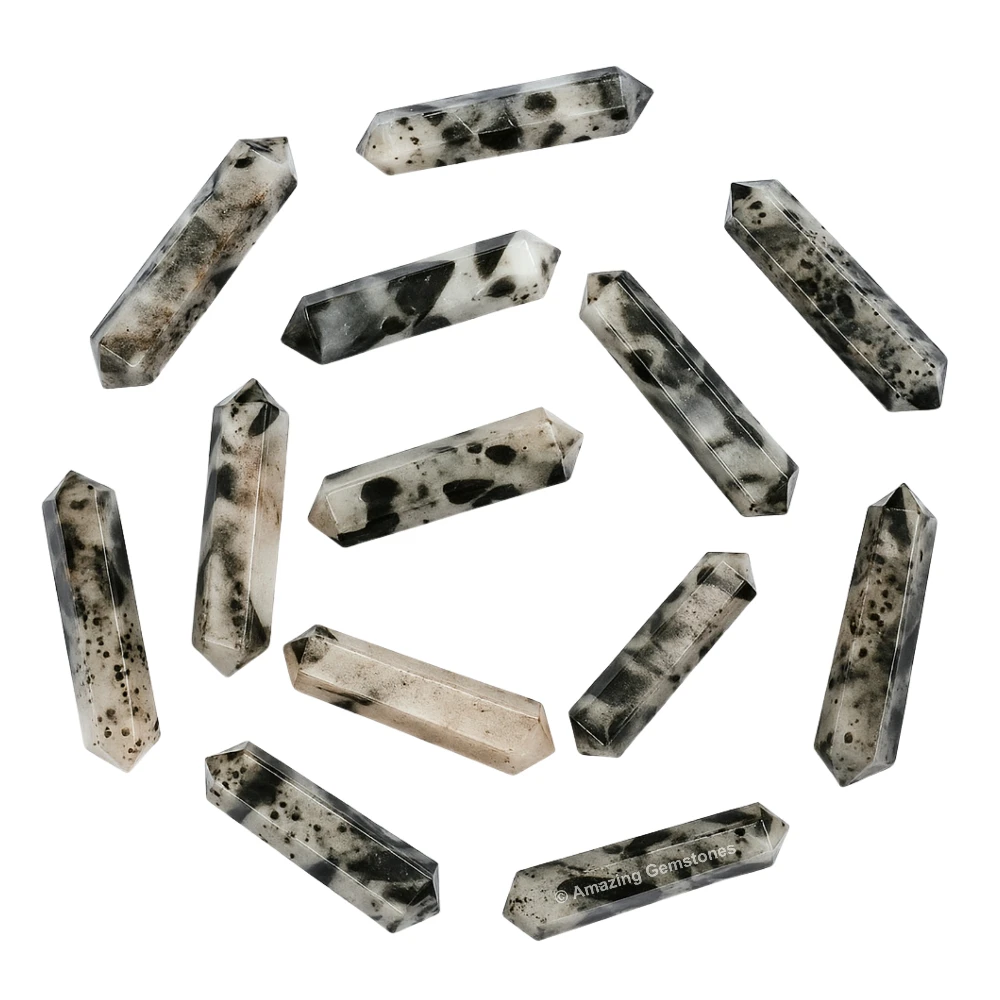 Green Tourmaline in Quartz Pencil Points (Double Terminated) (Set of 3)
