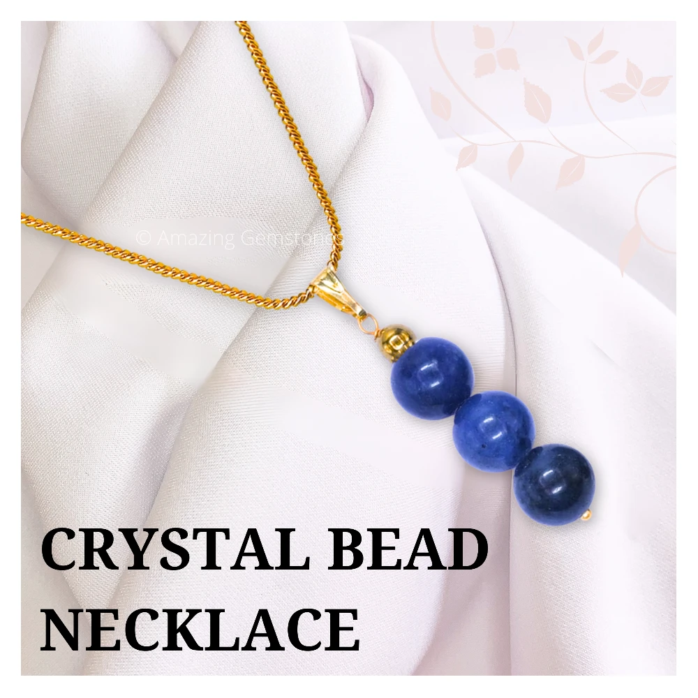 Sodalite Bead Pendant (Gold)