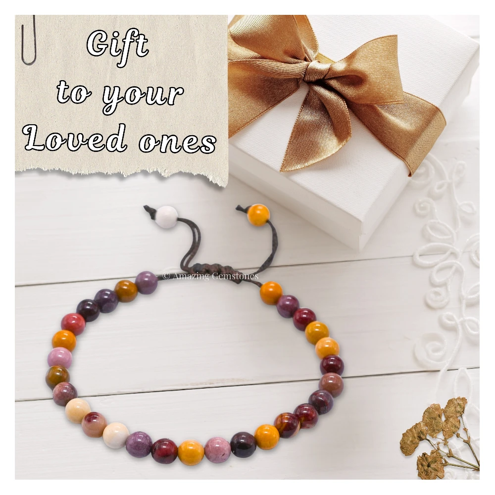 Mookaite Jasper Healing Crystal Bracelets - 6mm Beads (Adjustable)