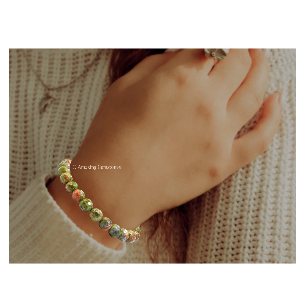 Unakite Bracelet (Faceted-Adjustable)