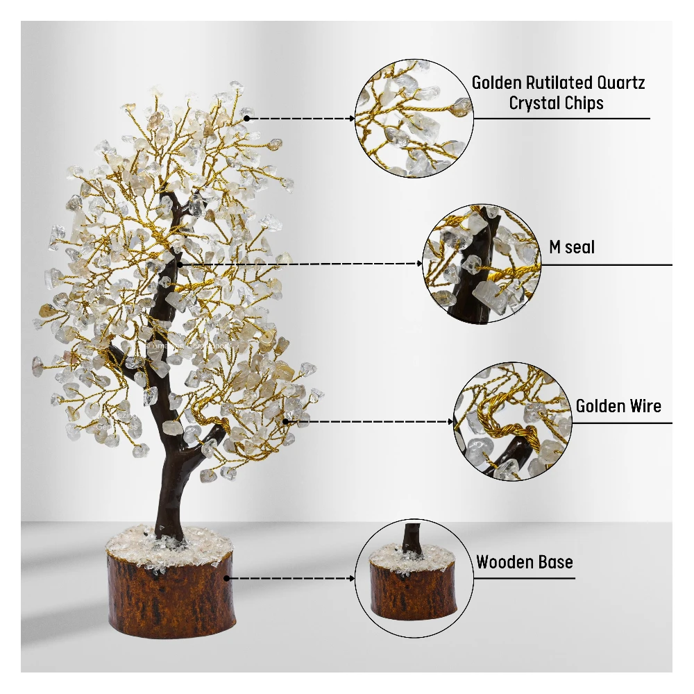 Golden Rutilated Quartz Tree (200 Beads)