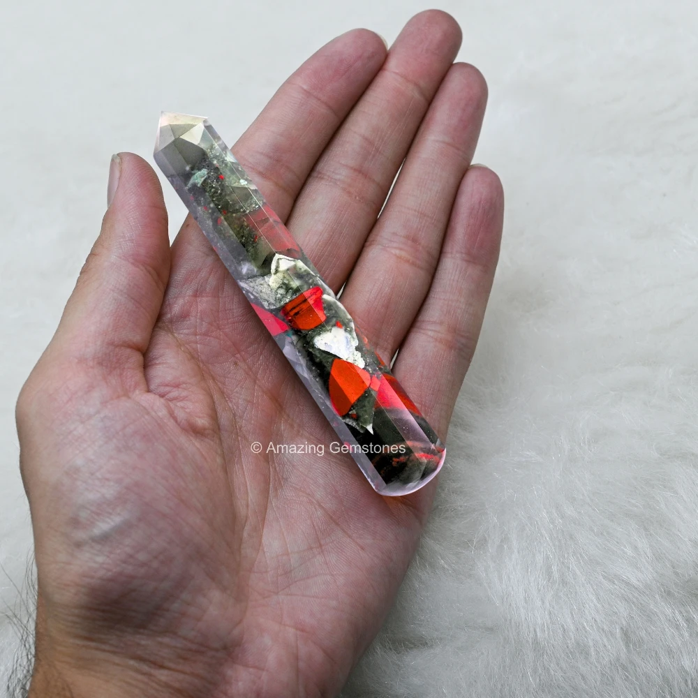 African Bloodstone Wand (Faceted)