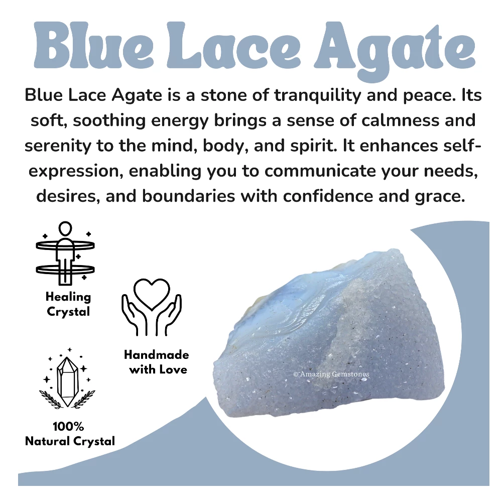 Blue Lace Agate Raw Crystals (2 Pieces)