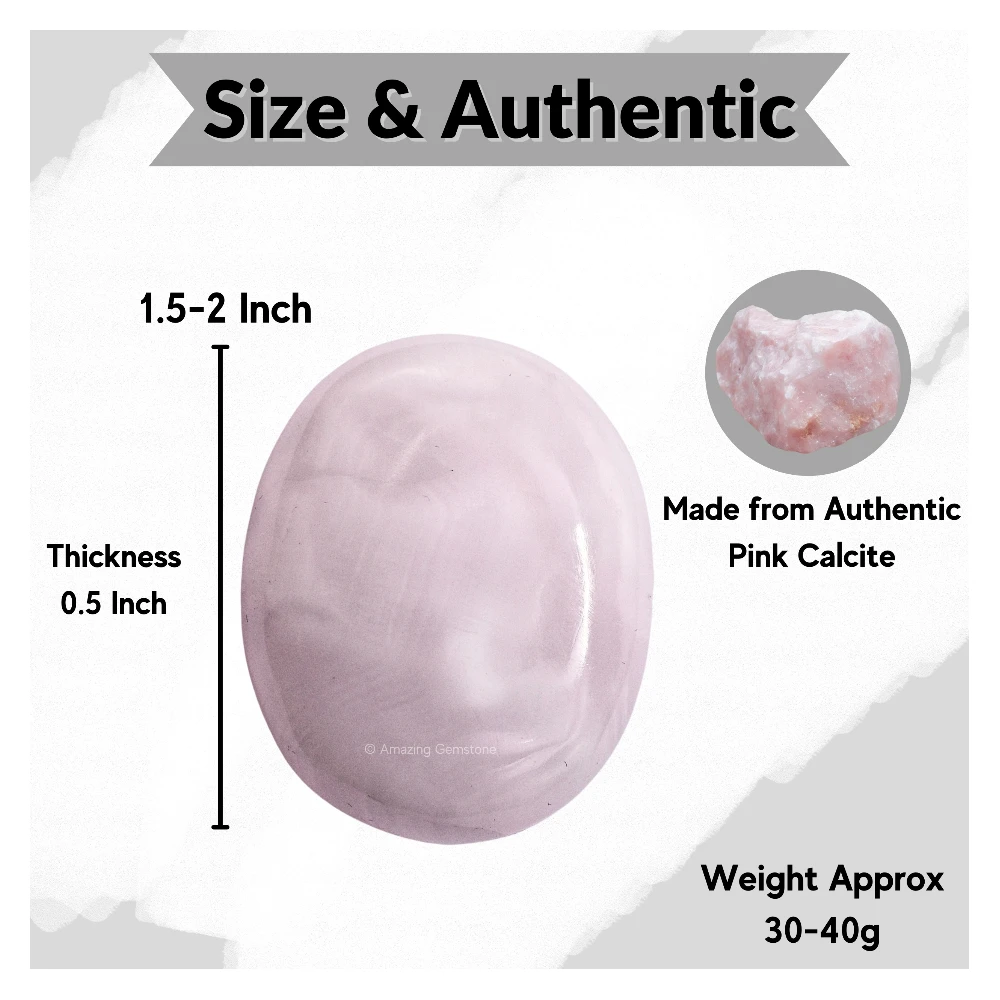 Pink Calcite Palm Stone