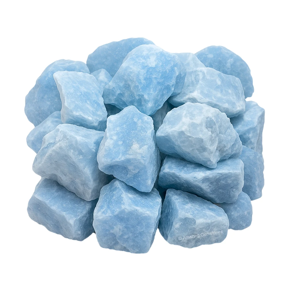 Blue Calcite Raw Crystals (2 Pieces)