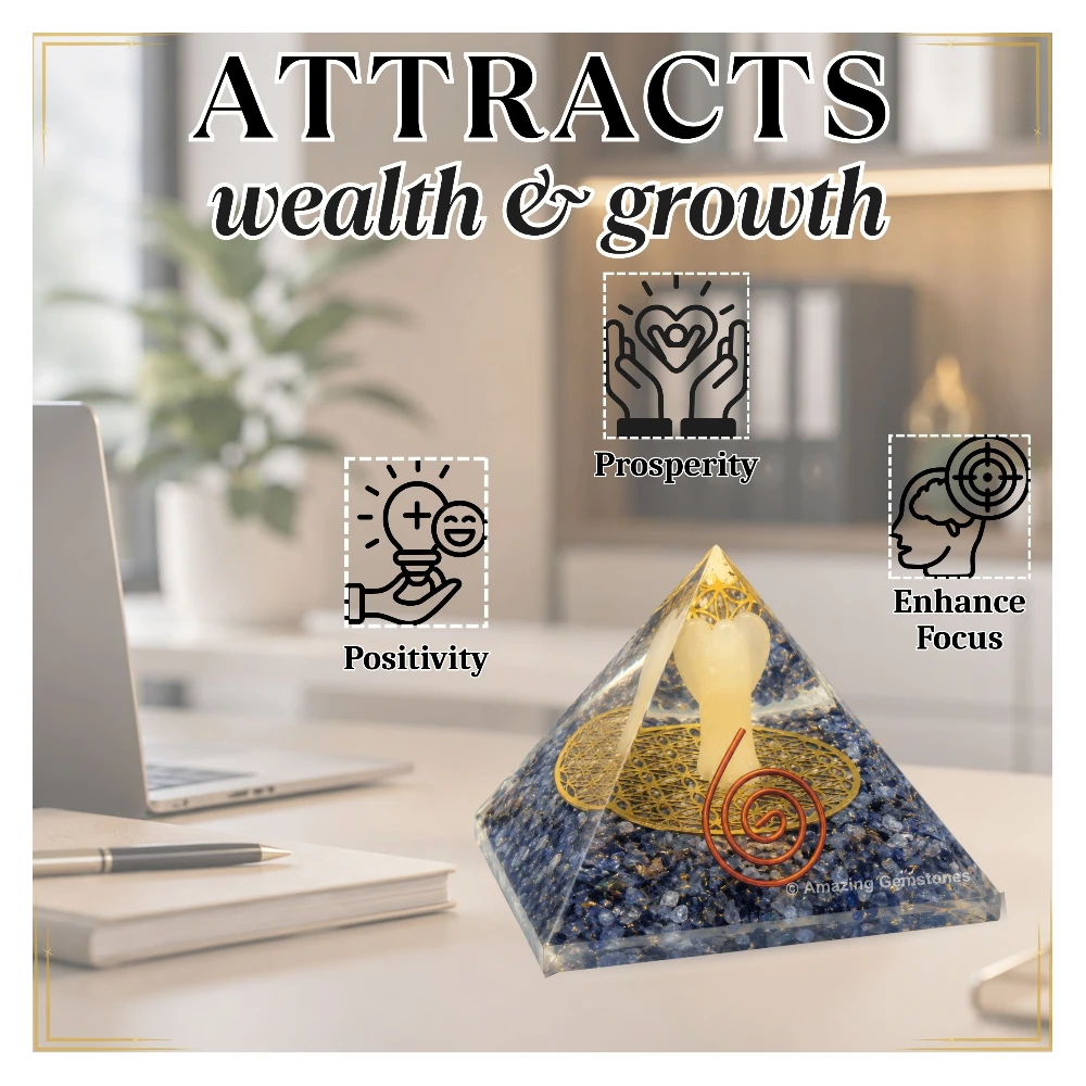 Iolite Orgone Pyramid - Angel Glow in Dark