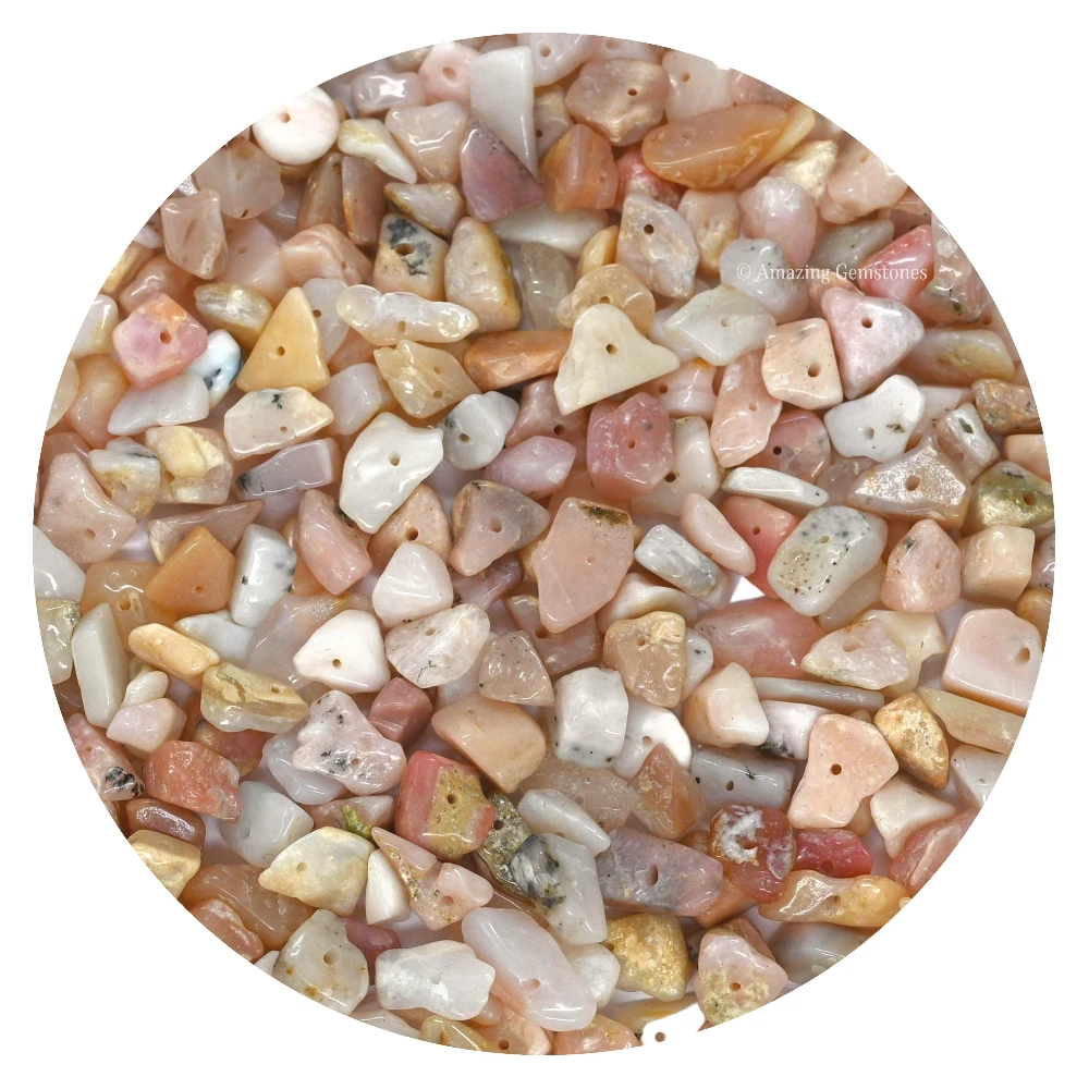 Pink Opal Chips - Pre Drilled