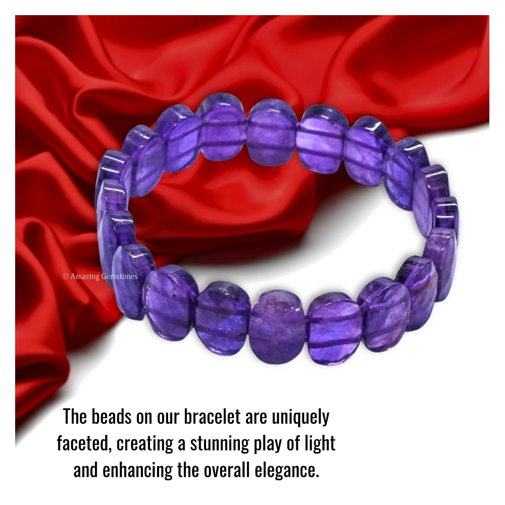 Amethyst Faceted Bracelet - Oval Stone