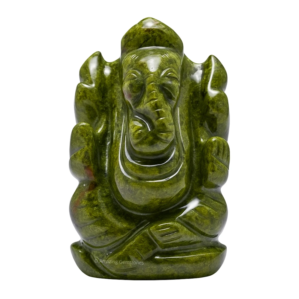 Vesuvianite Ganesha Crystal Idol