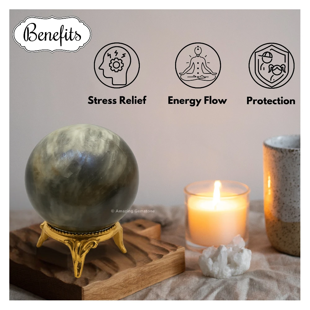 Sun Moonstone Sphere (2 Inch)
