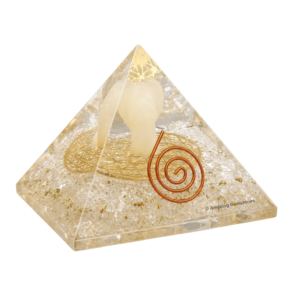 Clear Quartz Orgone Pyramid - Angel Glow in Dark