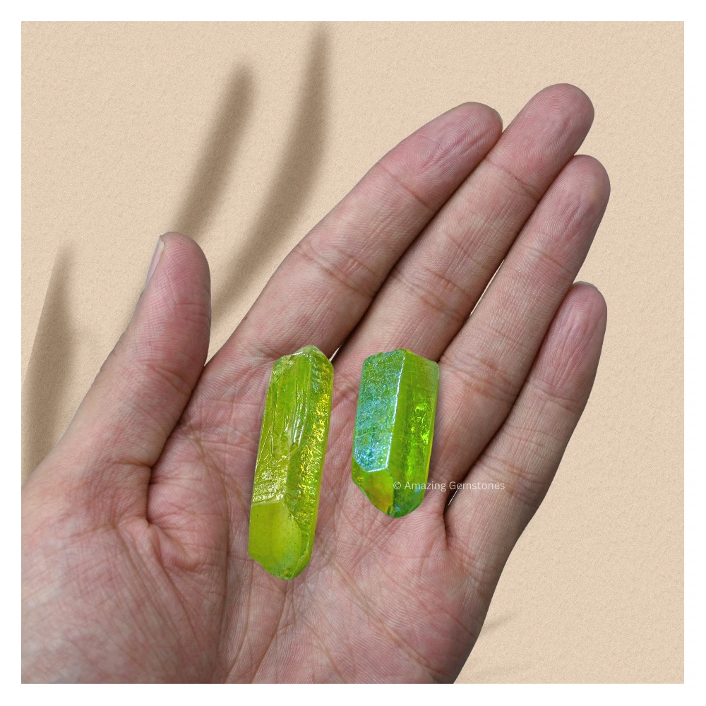 Apple Aura Quartz Raw Crystal Points (5 Pieces)
