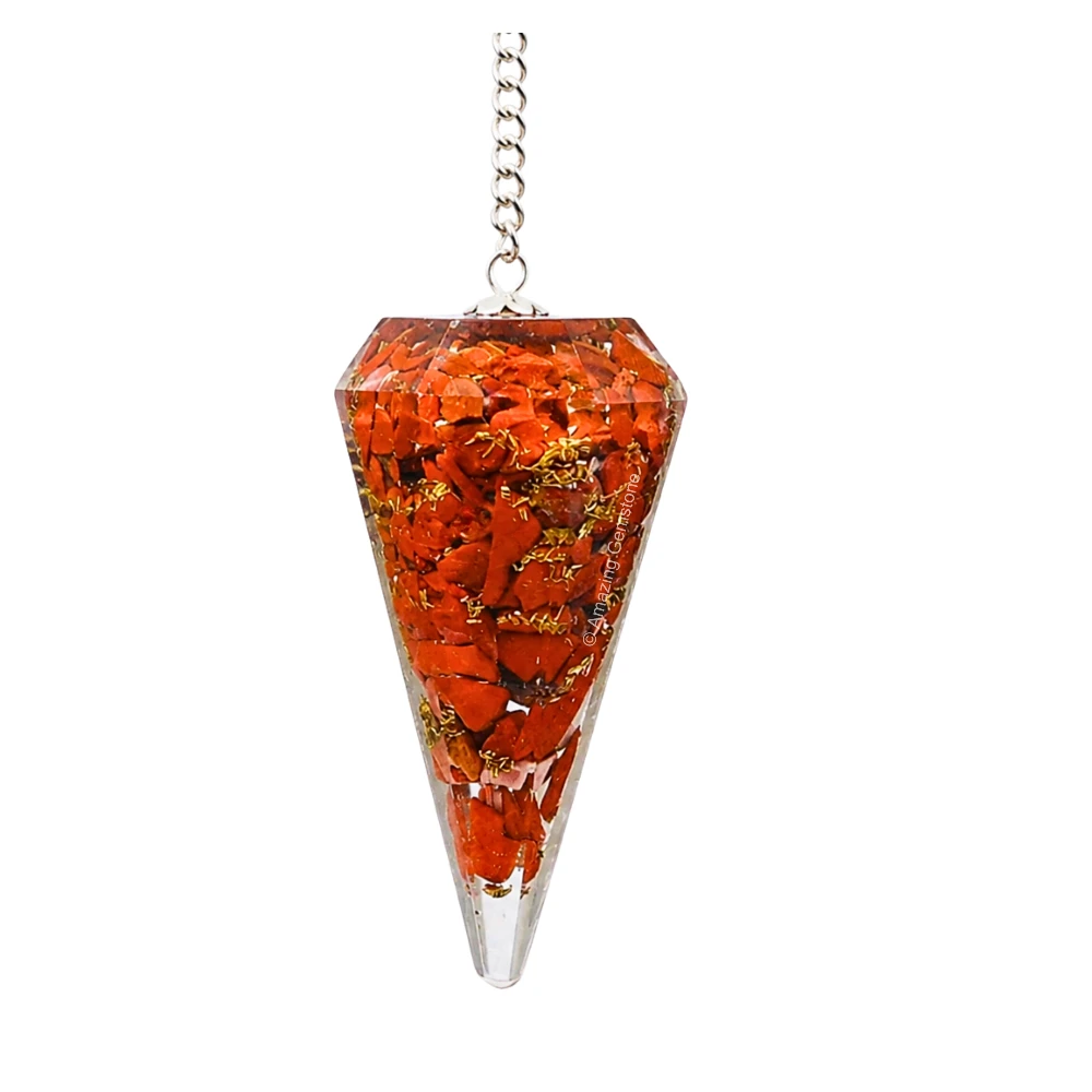 Red Jasper Orgone Pendulum