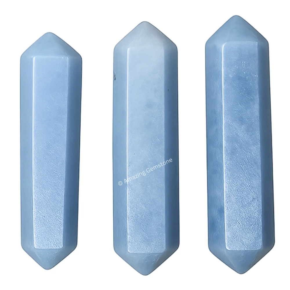 Angelite Pencil Points (Double Terminated) (Set of 3)