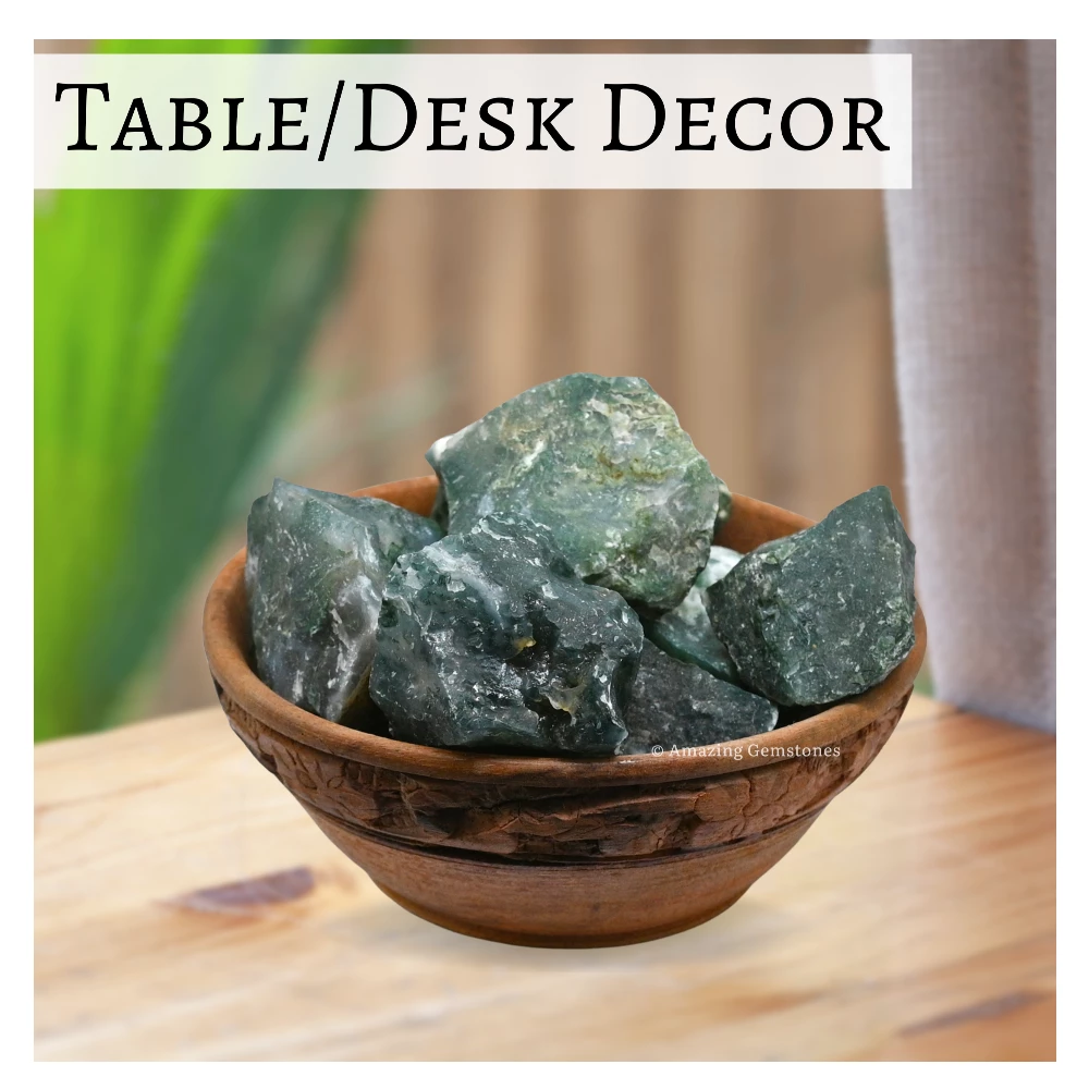 Moss Agate Raw Crystals (2 Pieces)
